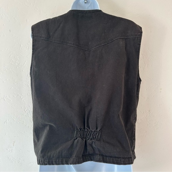 Wyoming Traders Vest Men Medium Brown Lined Canvas Western Ranch Rodeo Cowboy - Picture 6 of 11